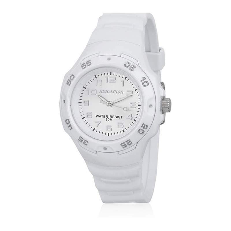 Timex Womens T5K542 Marathon Resin 50M Water Resistant Analog Watch, White