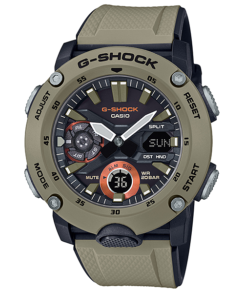 G-Shock Carbon Core Army Beige Band Watch GA-2000-5A