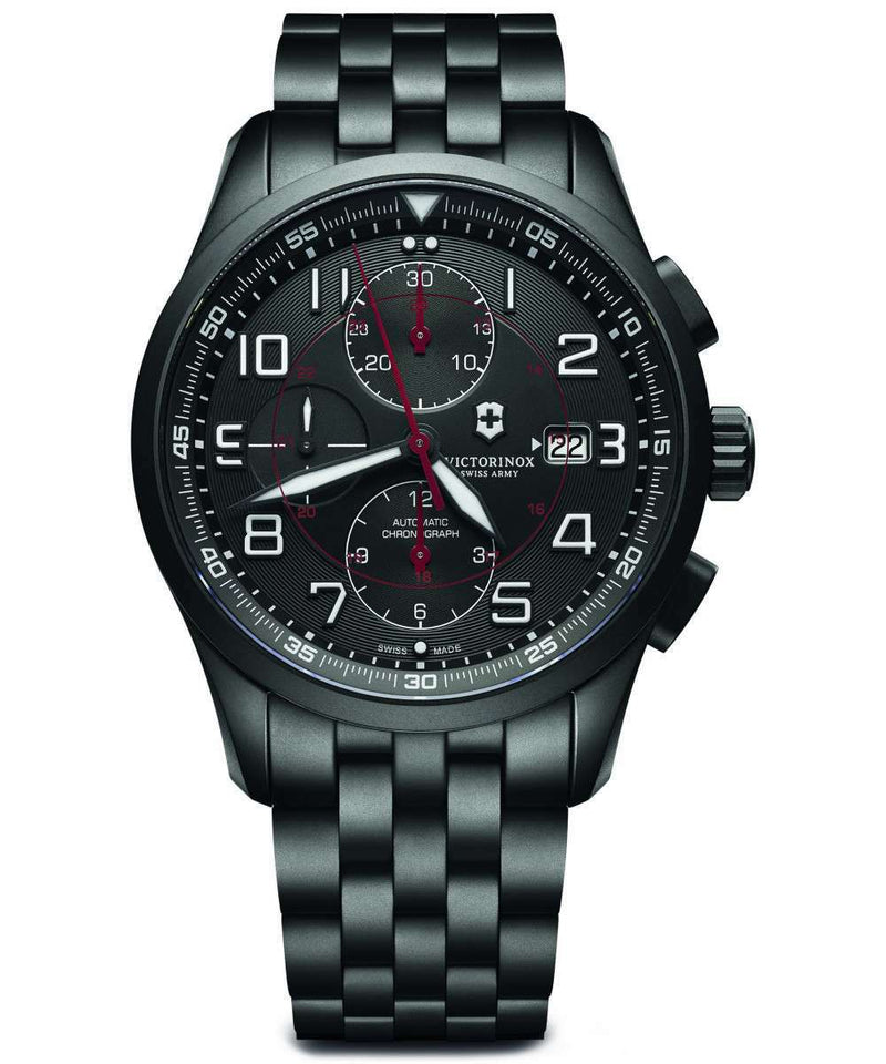 Victorinox Airboss Chronograph Black Dial Automatic Mens Watch