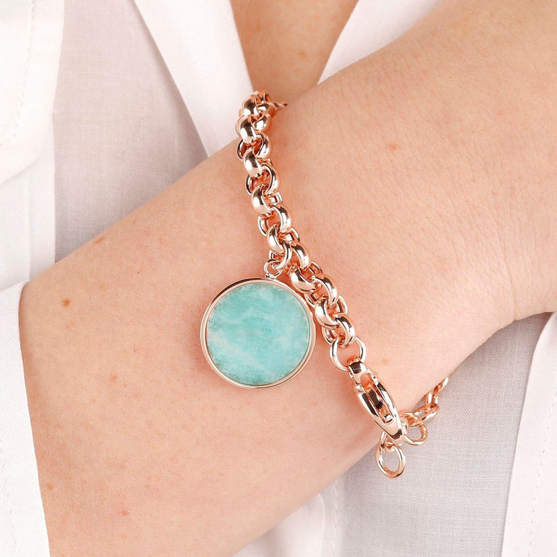 Bronzallure Rolo Bracelet With Gemstone Pendant